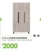 Fair Price Bursa 3 Door Wardrobe Bedroom 1050 x 460 x 1905mm 1-258 offer