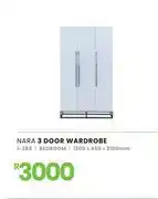 Fair Price Nara 3 Door Wardrobe Bedroom 1200 x 450 x 2100mm 1-285 offer