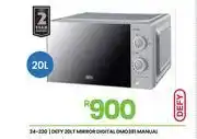 Fair Price Defy 20L Manual Mirror Digital Microwave Oven DMO381 24-220 offer
