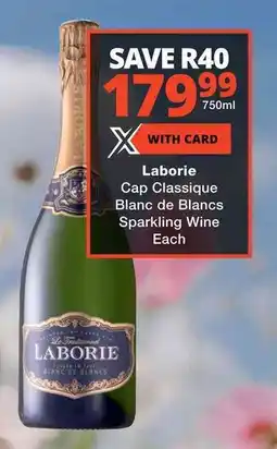 Checkers Laborie Cap Classique Blanc de Blancs Sparkling Wine offer
