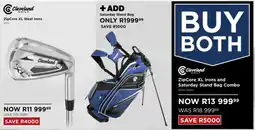 The Pro Shop ZipCore XL Irons and Saturday Stand Bag Combo offer