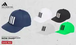 The Pro Shop Adidas Tour 3 Stripe Caps offer