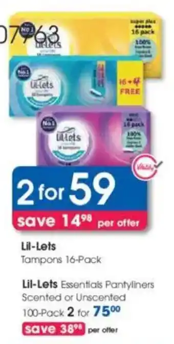 Clicks Lil-Lets Tampons offer