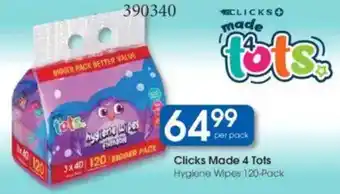 Clicks Clicks Made 4 Tots Hygiene Wipes offer