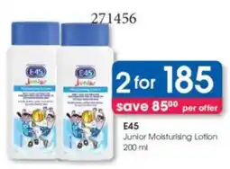 Clicks E45 Junior Moisturising Lotion offer