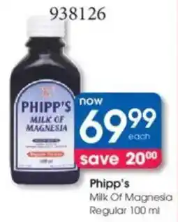 Clicks Phipp's Milk Of Magnesia Regular offer
