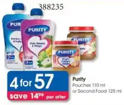 Clicks Purity Pouches or Second Food offer