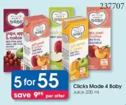 Clicks Clicks Made 4 Baby Juice offer