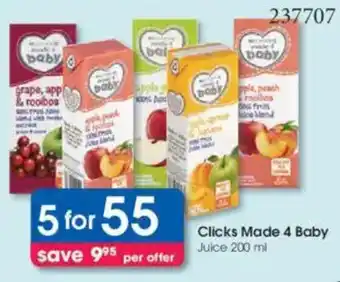 Clicks Clicks Made 4 Baby Juice offer