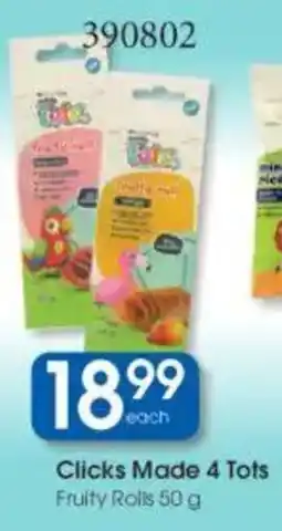 Clicks Clicks Made 4 Tots Fruity Rolls offer