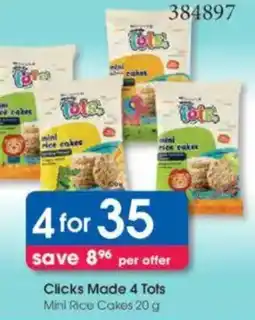 Clicks Clicks Made 4 Tots Mini Rice Cakes offer