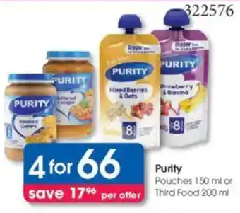 Clicks Purity Pouches or Third Food offer