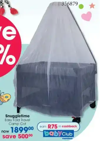 Clicks Snuggletime Easy Fold Travel Camp Cot offer