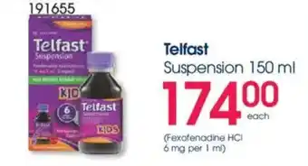 Clicks Telfast Suspension offer
