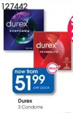 Clicks Durex 3 Condoms offer