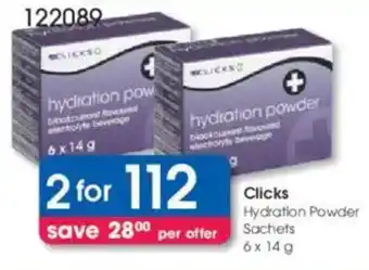 Clicks Clicks Hydration Powder Sachets offer