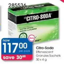 Clicks Citro-Soda Effervescent Granules Sachets offer