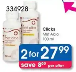 Clicks Clicks Mist Alba offer