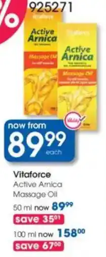Clicks Vitaforce Active Arnica Massage Oil offer