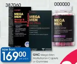 Clicks GNC Mega Men Multivitamin Caplets or Gummies offer