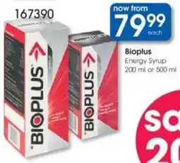 Clicks Bioplus Energy Syrup offer