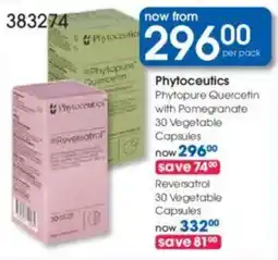 Clicks Phytoceutics Phytopure Quercetin with Pomegranate 30 Vegetable Capsules offer
