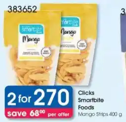Clicks Clicks Smartbite Foods Mango Strips offer