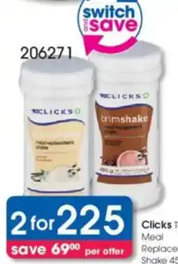 Clicks Clicks Trimshake Meal Replacement Shake offer