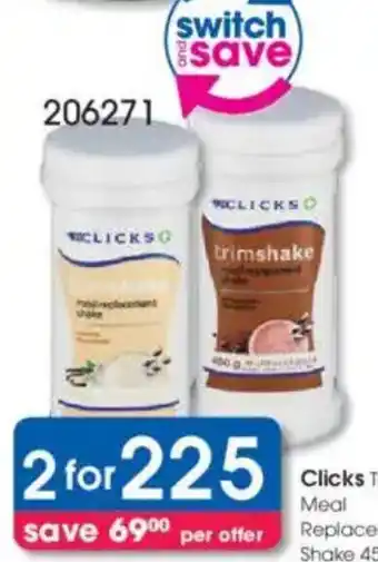 Clicks Clicks Trimshake Meal Replacement Shake offer