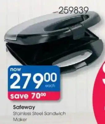 Clicks Safeway Stainless Steel Sandwich Maker offer