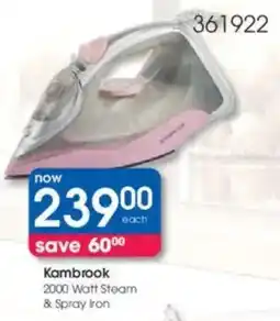 Clicks Kambrook 2000 Watt Steam & Spray Iron offer