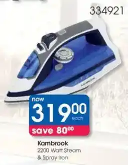 Clicks Kambrook 2200 Watt Steam & Spray Iron offer
