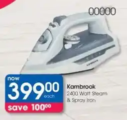 Clicks Kambrook 2400 Watt Steam & Spray Iron offer