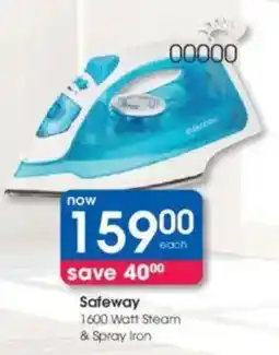 Clicks Safeway 1600 Watt Steam & Spray Iron offer