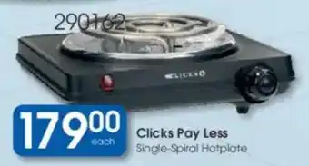 Clicks Clicks Pay Less Single-Spiral Hotplate offer