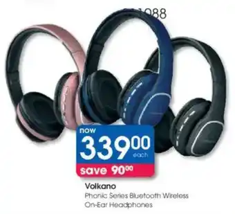 Clicks Volkano Phonic Series Bluetooth Wireless On-Ear Headphones offer