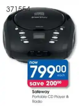 Clicks Safeway Portable CD Player & Radio offer
