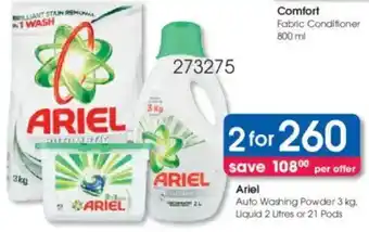 Clicks Ariel Auto Washing Powder, Liquid or Pods offer