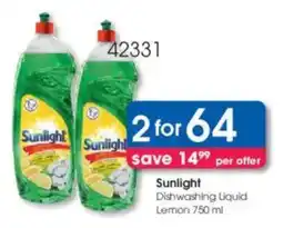 Clicks Sunlight Dishwashing Liquid Lemon offer
