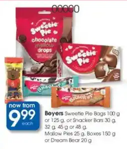Clicks Beyers Sweetie Pie Bags, or Snacker Bars, Mallow Pies, Boxes or Dream Bear offer