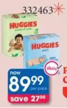 Clicks Huggies Pure & Natural Care Wipes offer