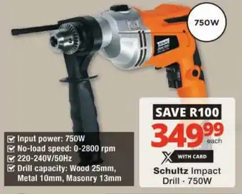 Checkers Schultz Impact Drill offer