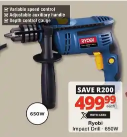 Checkers Ryobi Impact Drill offer