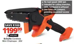 Checkers Schultz Cordless Mini Chainsaw offer
