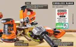 Checkers Schultz Cordless Jigsaw/ Angle Grinder/ Orbital Sander offer