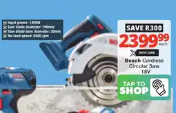 Checkers Bosch Cordless Circular Saw offer