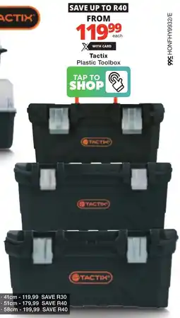 Checkers Tactix Plastic Toolbox offer