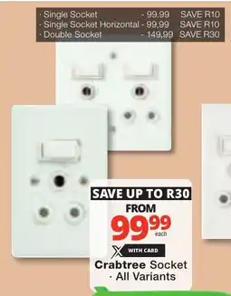 Checkers Crabtree Socket offer