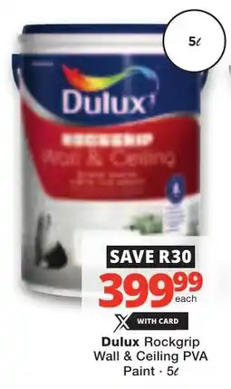 Checkers Dulux Rockgrip Wall & Ceiling PVA Paint offer