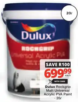 Checkers Dulux Rockgrip Matt Universal Acrylic PVA Paint offer